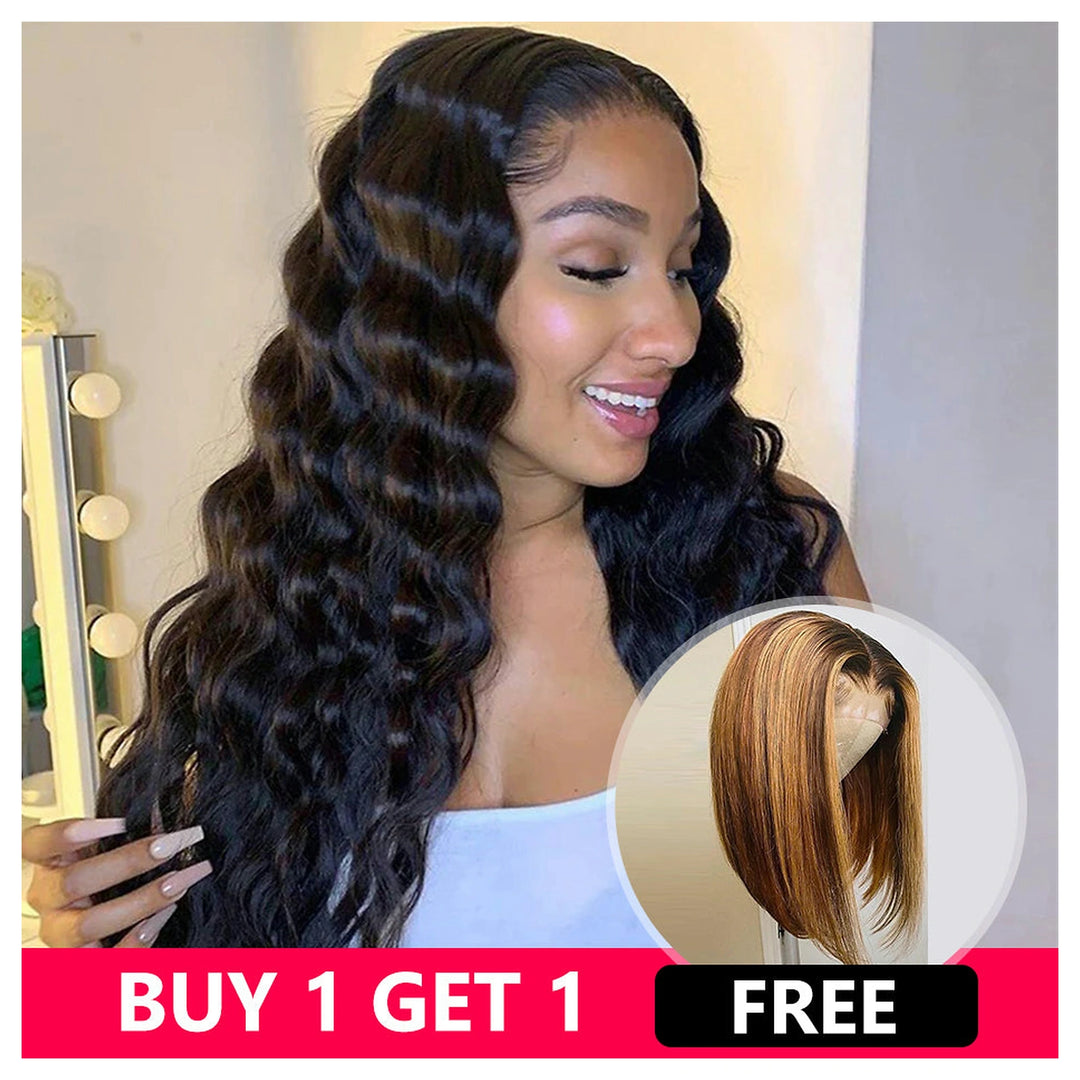 Loose Deep Wave / Straight Bob — two-wig set overview