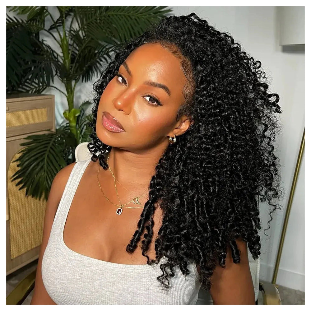 Burmese Curly crochet human hair, Natural Black — gallery 02