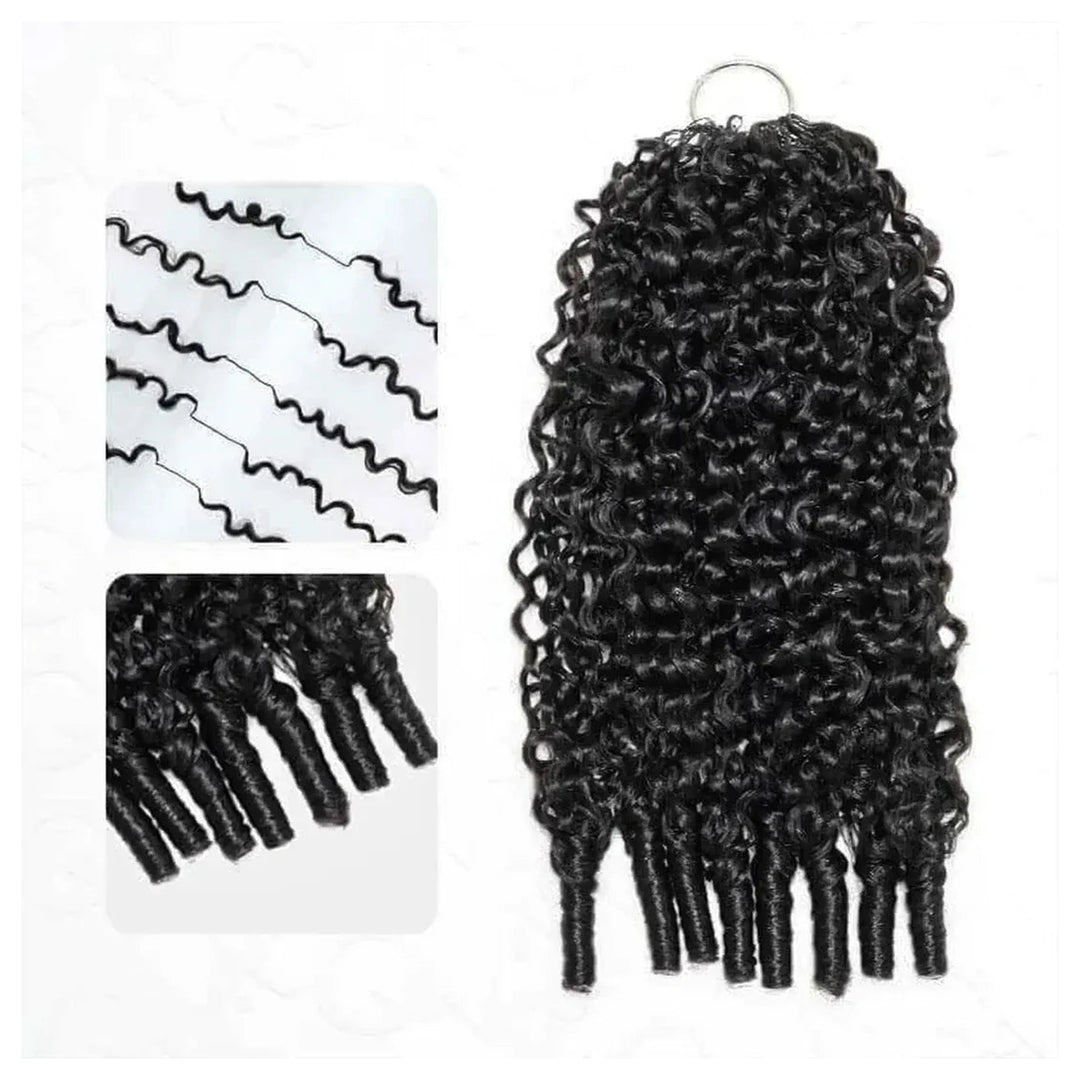 Burmese Curly crochet human hair, Natural Black — gallery 06