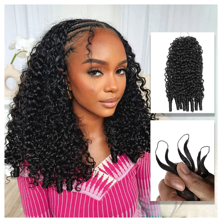 Burmese Curly crochet human hair, Natural Black — main