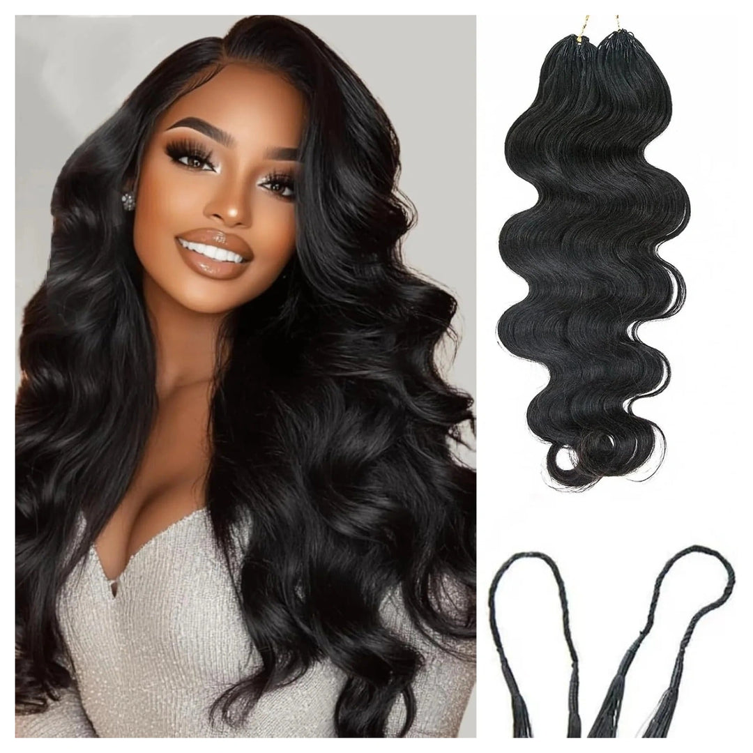 Body Wave crochet human hair, Natural Black — main