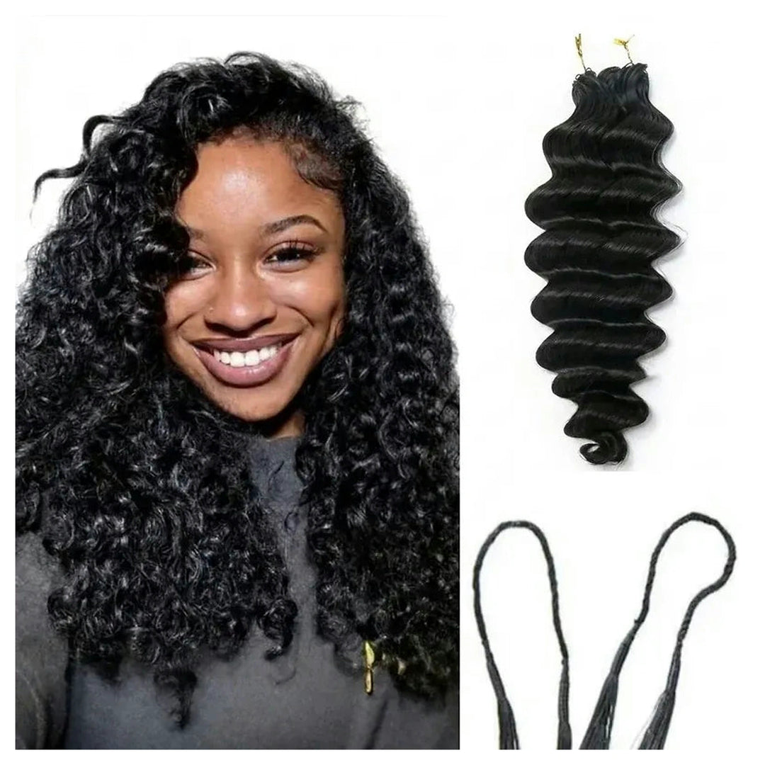 Loose Deep Wave crochet human hair, Natural Black — gallery 03
