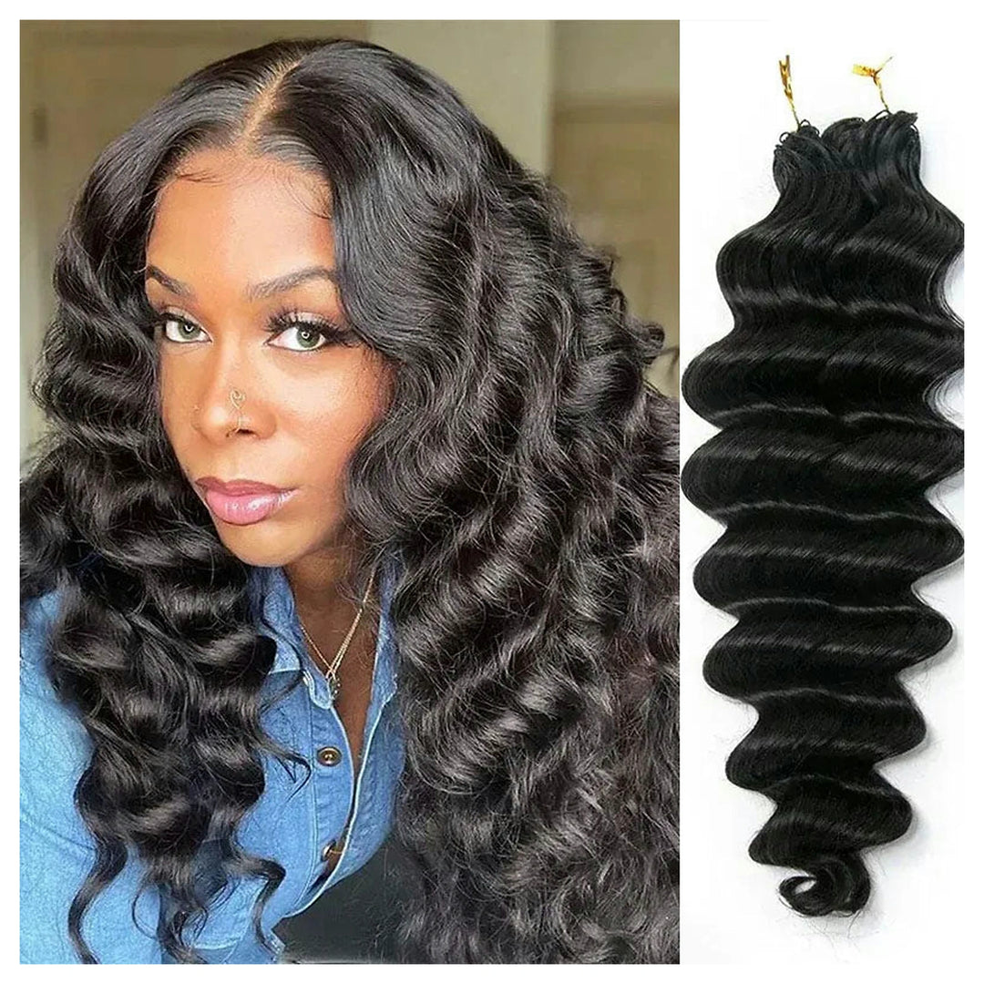 Loose Deep Wave crochet human hair, Natural Black — main