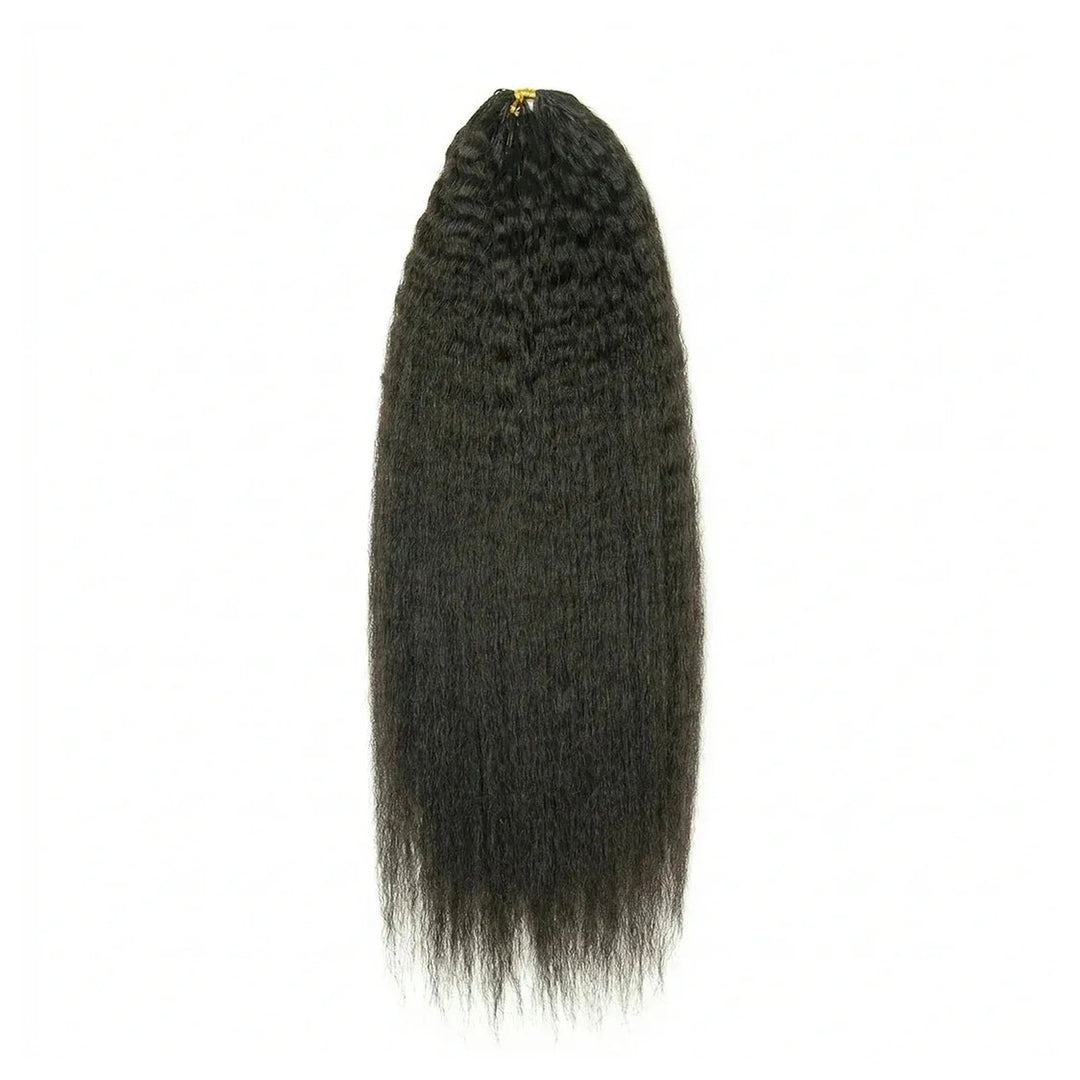 Kinky Straight crochet human hair, Natural Black — gallery 04
