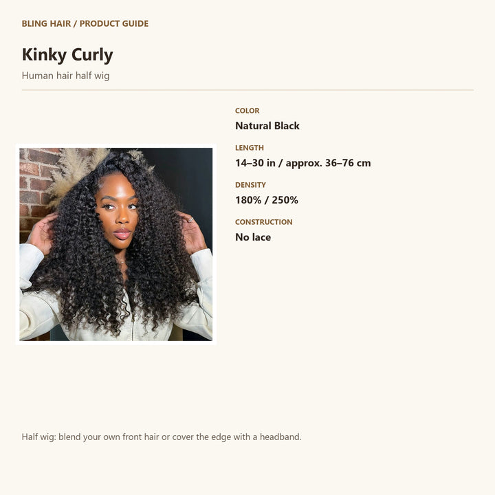 Human hair half wig — product specification guide