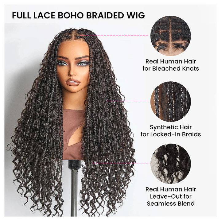 Knotless Boho Braids Natural Color — gallery 03