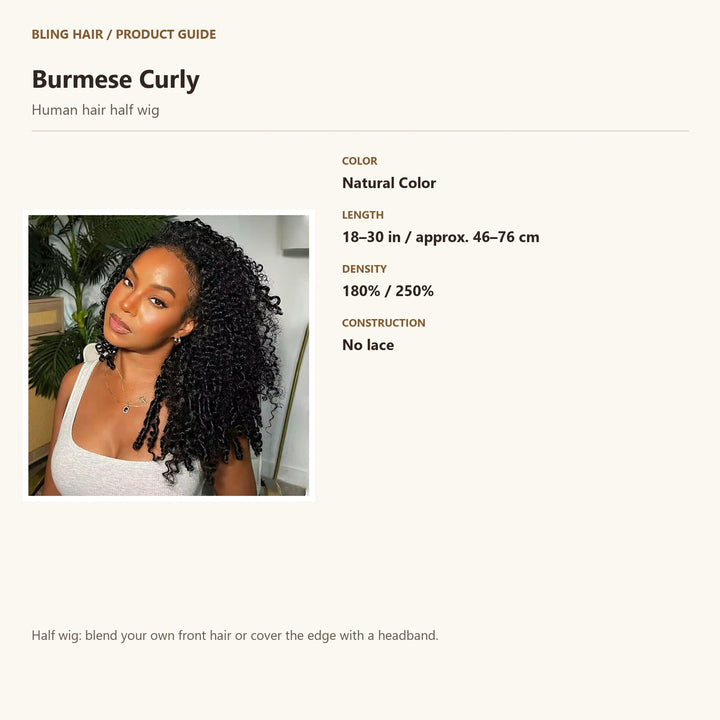 Human hair half wig — product specification guide