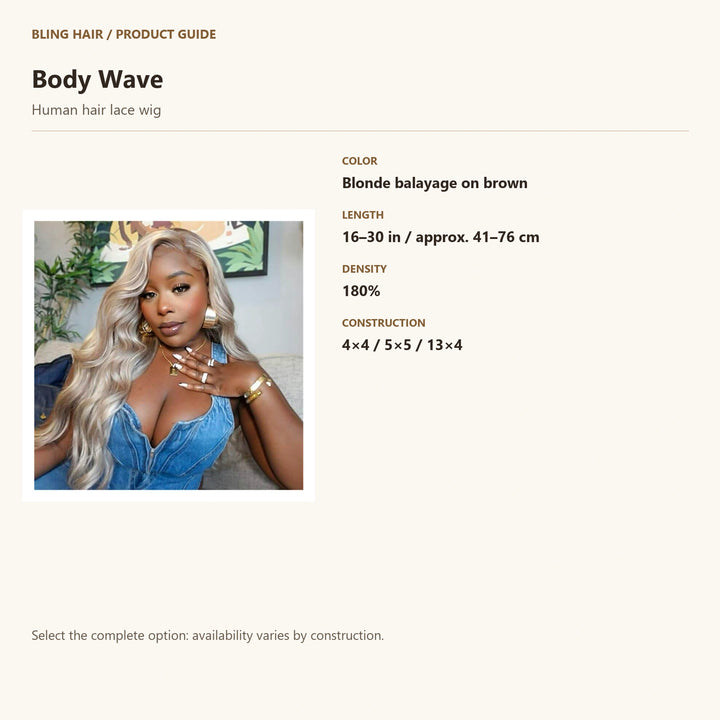 Human hair lace wig — product specification guide