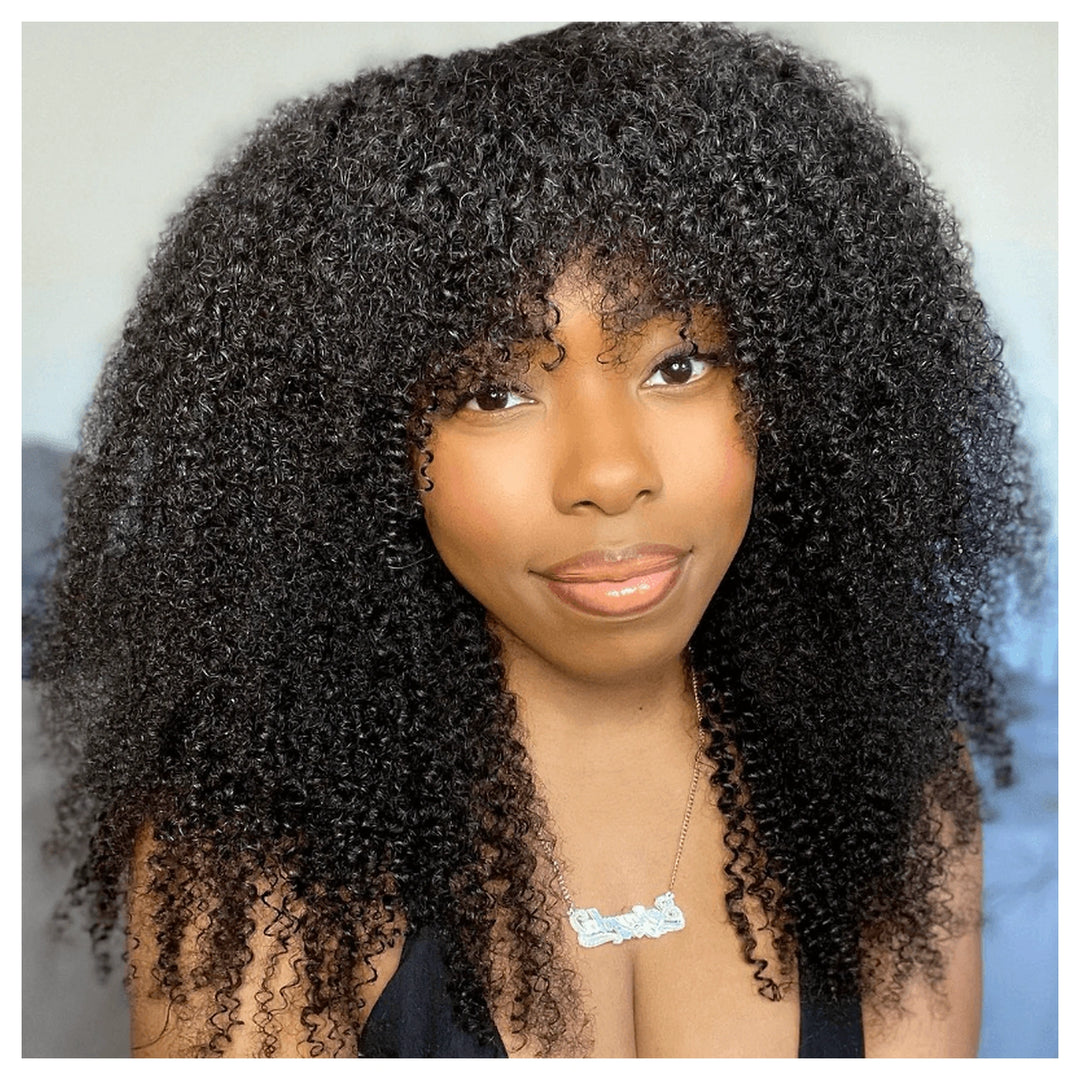 Afro Kinky Curly with Bangs Natural Black / P4/27 — gallery 04