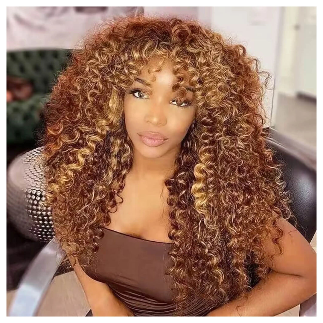 Afro Kinky Curly with Bangs Natural Black / P4/27 — main