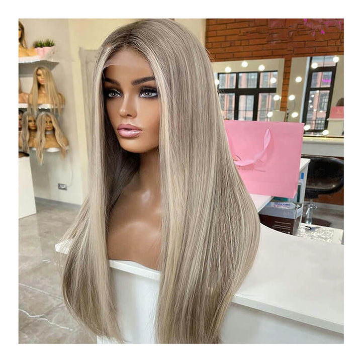 Straight Brown with #613 blonde highlights — main