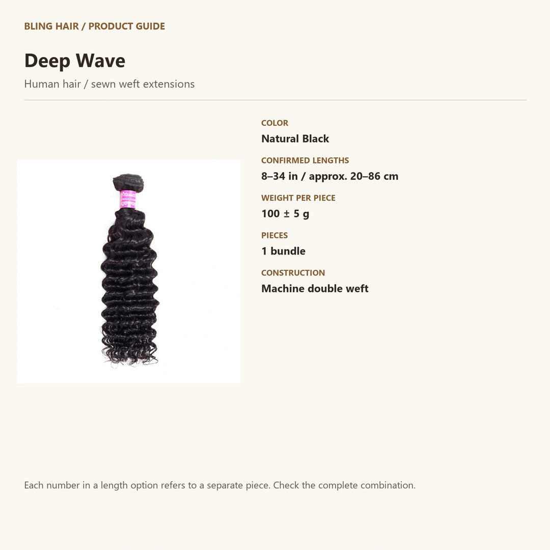 Human hair / sewn weft extensions — product specification guide