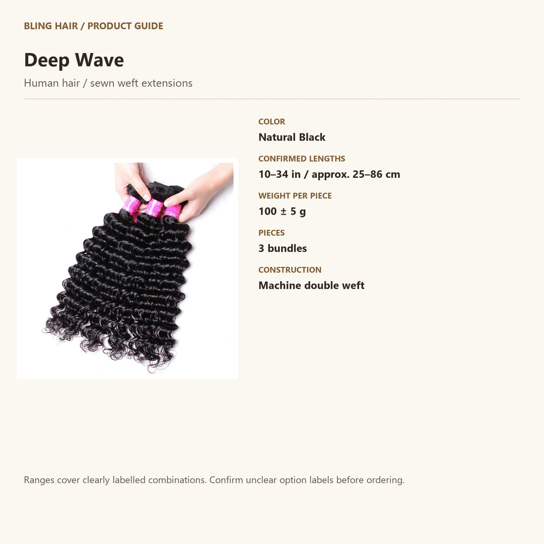 Human hair / sewn weft extensions — product specification guide