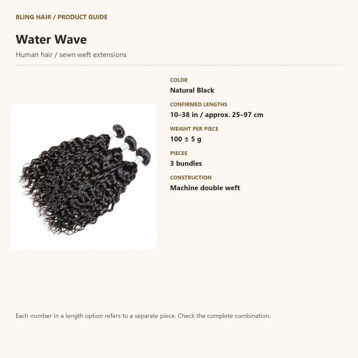 Human hair / sewn weft extensions — product specification guide