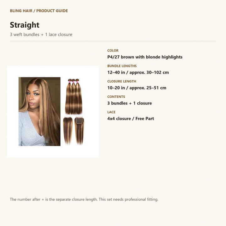 3 weft bundles + 1 lace closure — product specification guide