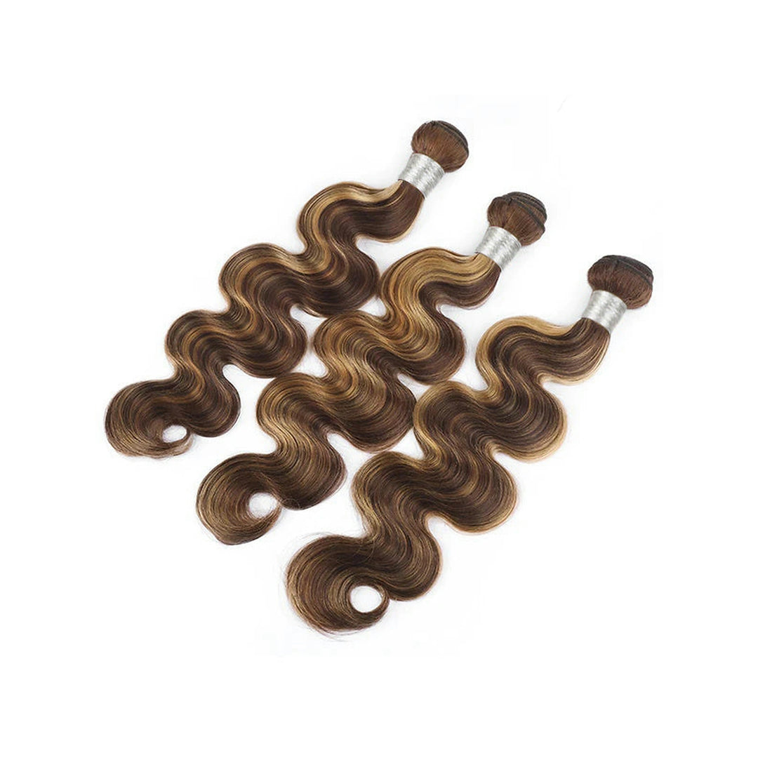 Straight / Body Wave P4/27 brown with blonde highlights — gallery 02