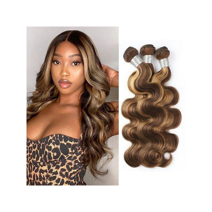 Straight / Body Wave P4/27 brown with blonde highlights — gallery 04