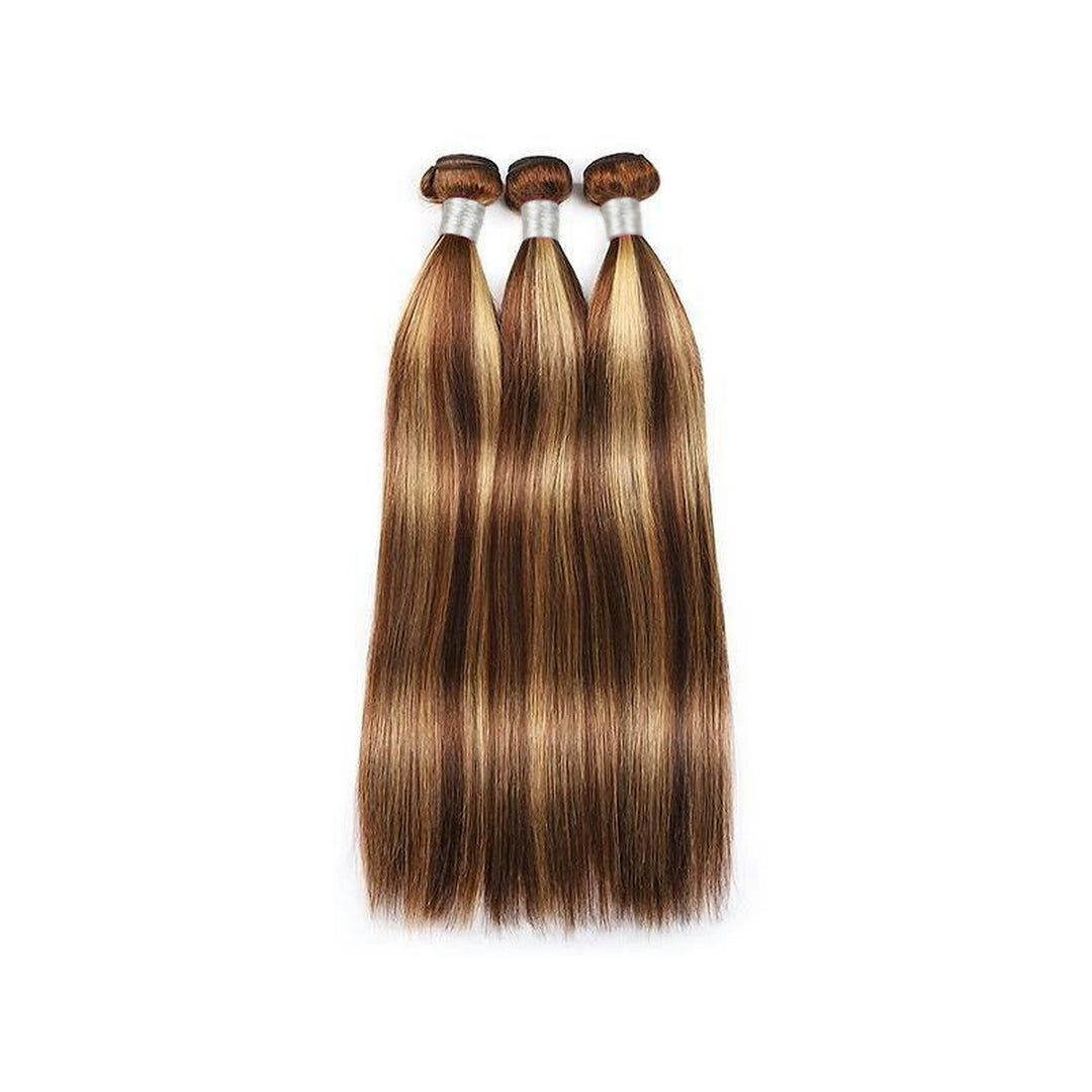 Straight / Body Wave P4/27 brown with blonde highlights — main