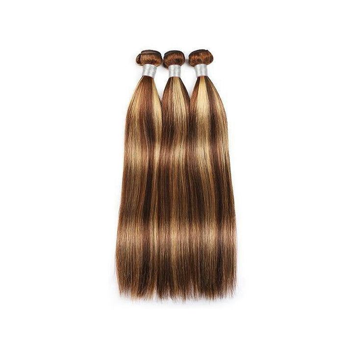 Straight / Body Wave P4/27 brown with blonde highlights — main
