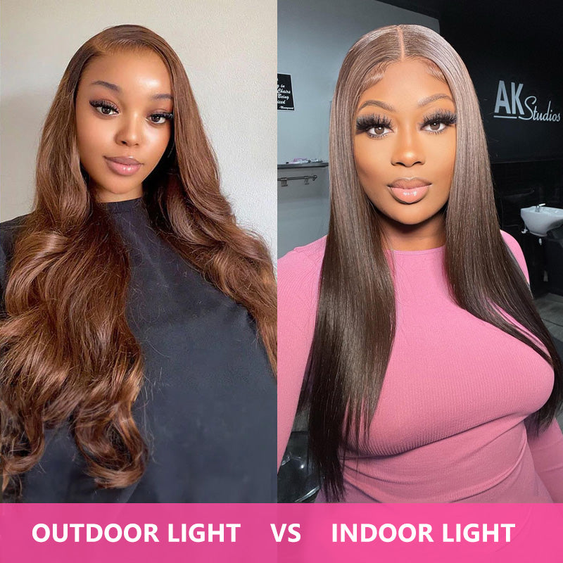 Body Wave Lace Front Colored Human Hair Wigs Brown Burgundy Ginger