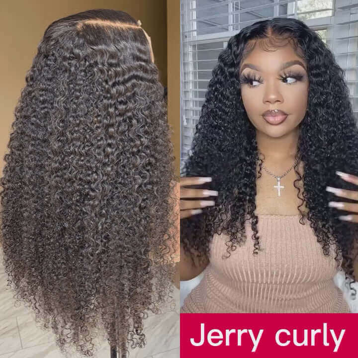 5x5 HD Lace Closure Long Jerry Curly Hair Wig 36 Inch Long Hair Curls 5 By 5 Closure Wig