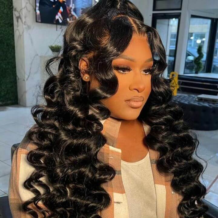 Glueless Loose Wave Wigs Virgin Human Hair 5*5/13*4 HD Lace Front Wig Pre Plucked Hairline