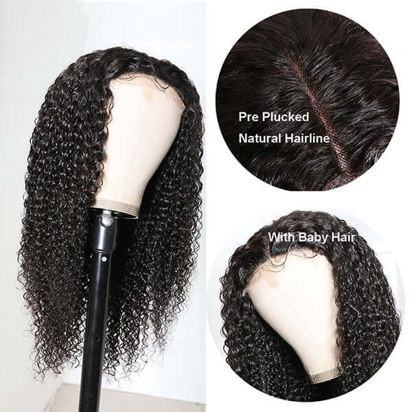 Super Sale $257=32 Inch Curly 4X4 Lace Closure Wig Glueless Human Hair Wig