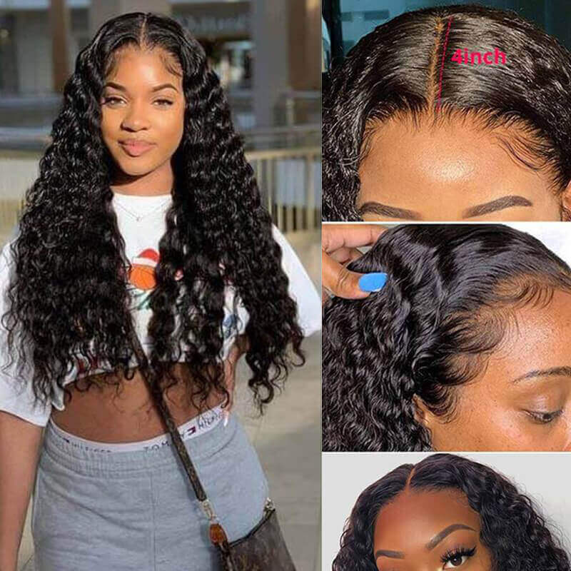Super Sale $218.99 30" Deep Wave 13X4 Lace Frontal Human Hair Wig