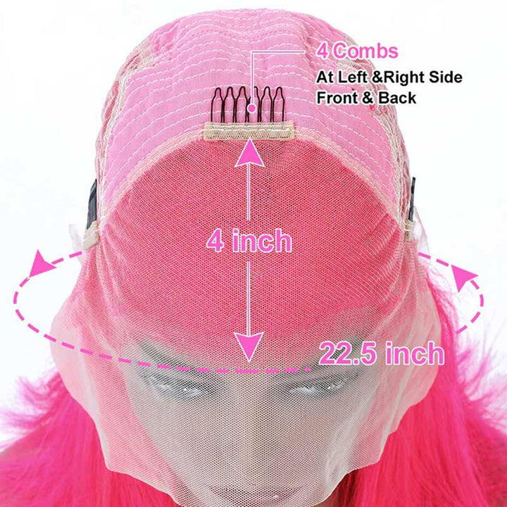 Pink Wig Body Wave Virgin Human Hair Wigs Colored Transparent Lace Front Wig Ideas
