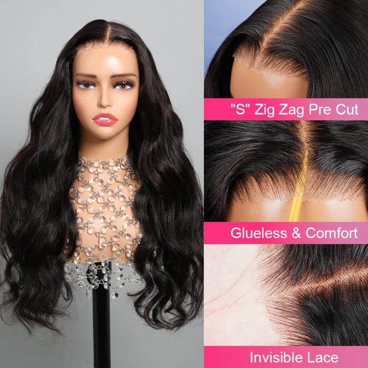 Wear Go Body / Straight Lace Wig with Pre Plucked Hairline Pre Cut 5x5 Lace Glueless Wigs