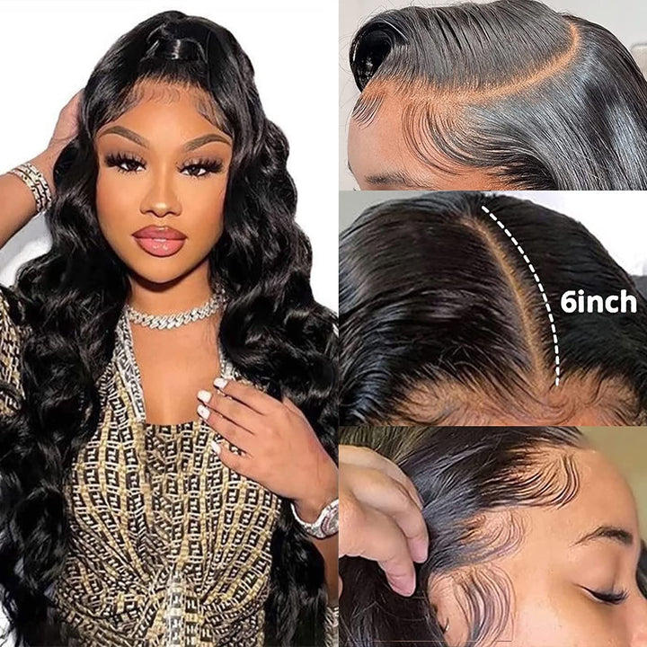 30 Inch 13x6 Body Wave Lace Front Human Hair Wigs 180% Brazilian Transparen Lace Frontal Wig For Women