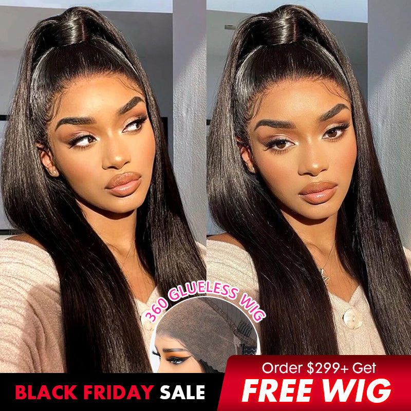 360 Transparent Lace Frontal Wigs Straight Human Hair Wigs for Ponytail Bling hair