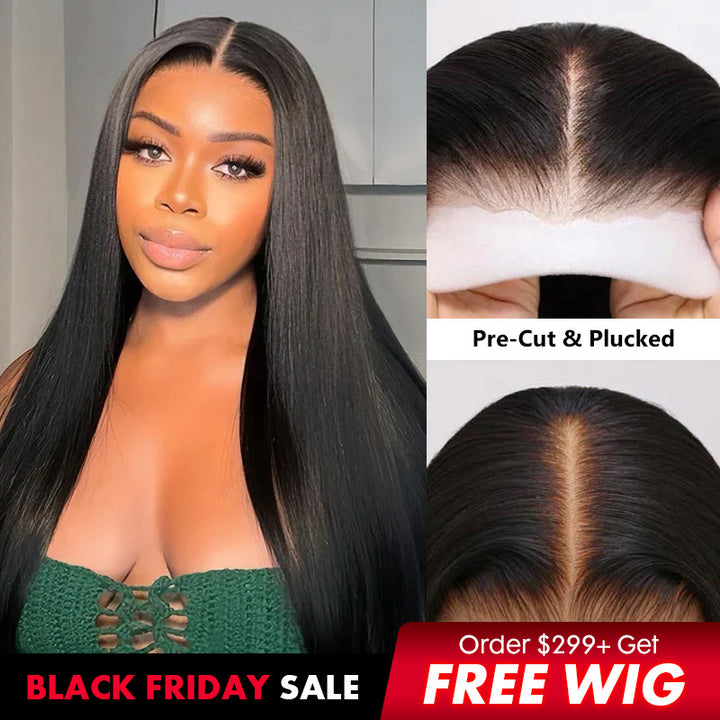 Pre-Everything Glueless Human Hair Wigs Straight 7x5 6x4 Lace Closure Wig