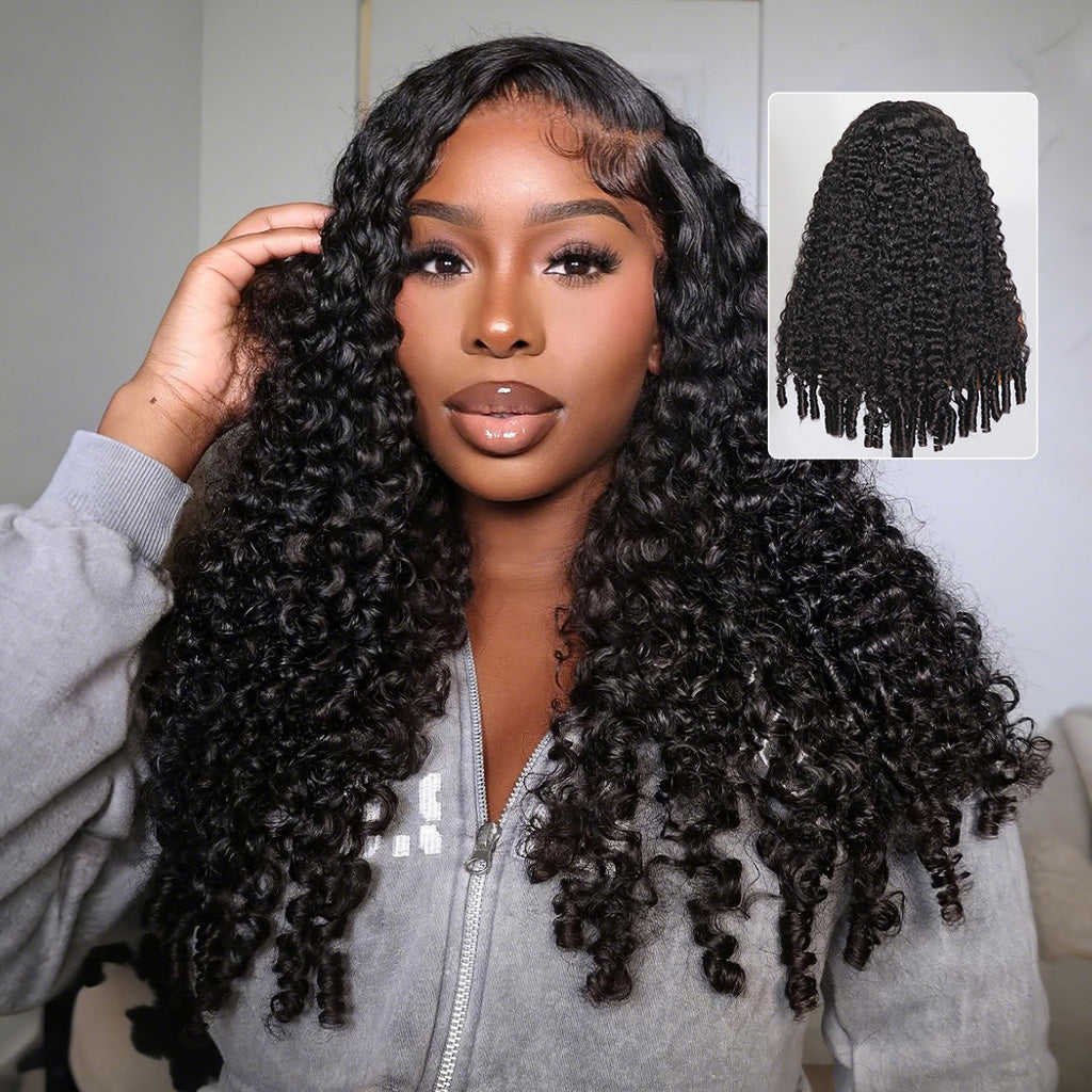 Burmese Curly Pull Go Glueless 13x6 Full Lace Frontal Human Hair Wigs