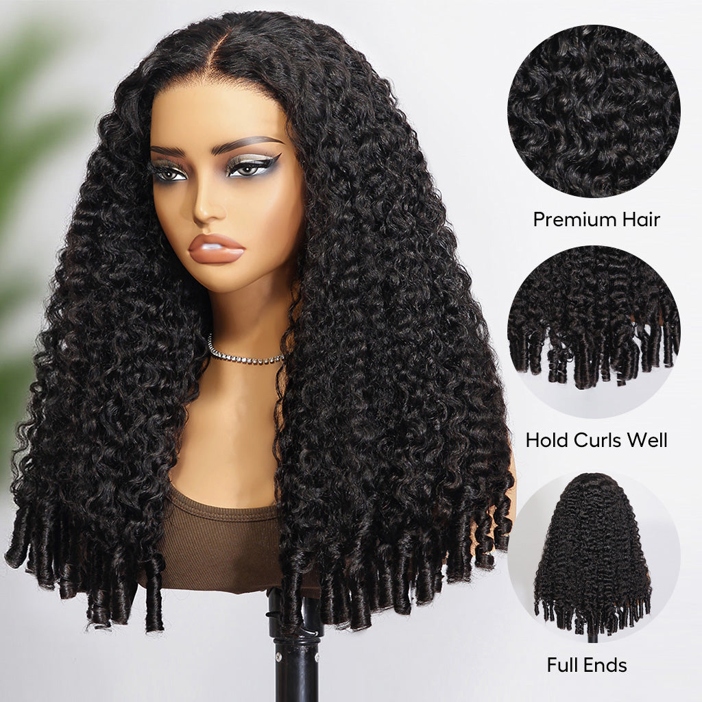 Burmese Curly Pull Go Glueless 13x6 Full Lace Frontal Human Hair Wigs