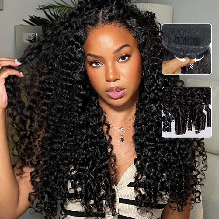 Burmese Curly Pull Go Glueless 13x6 Full Lace Frontal Human Hair Wigs