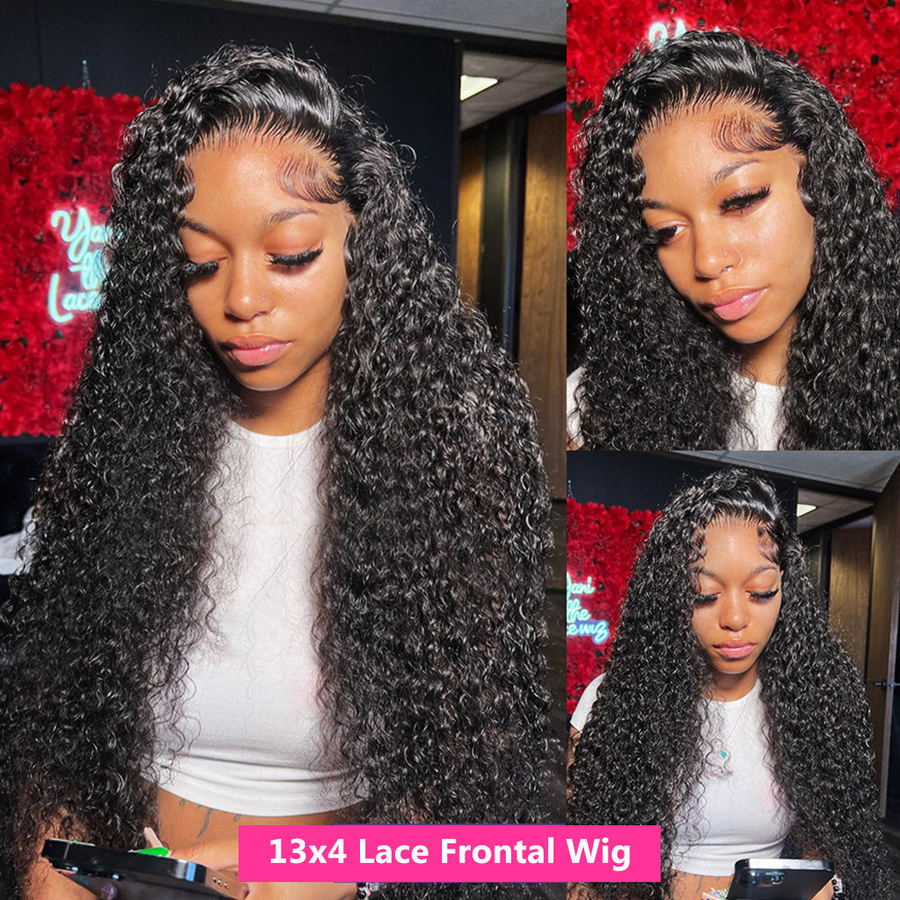 Curly Lace Front Human Hair Wigs 13x4 13x6 Lace Frontal Wig 180% Density