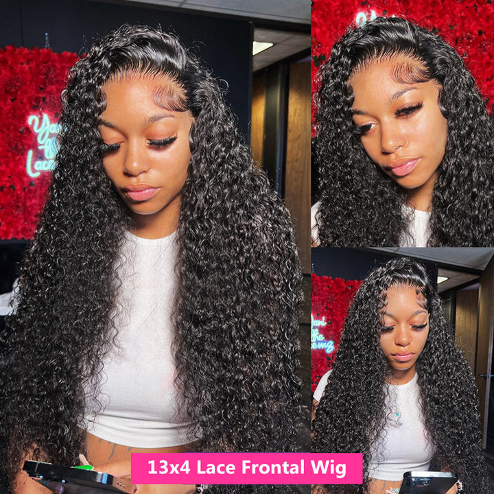 Curly Lace Front Human Hair Wigs 13x4 13x6 Lace Frontal Wig 180% Density