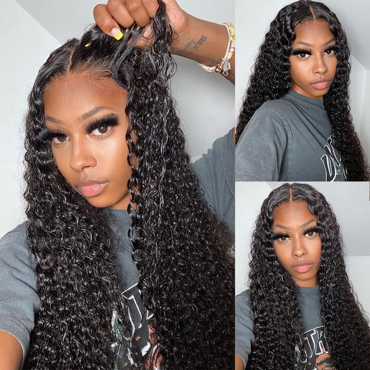 Glueless Curly Human Hair Wigs Ready to Wear Pre-Everything 13x4 Lace Frontal Wig