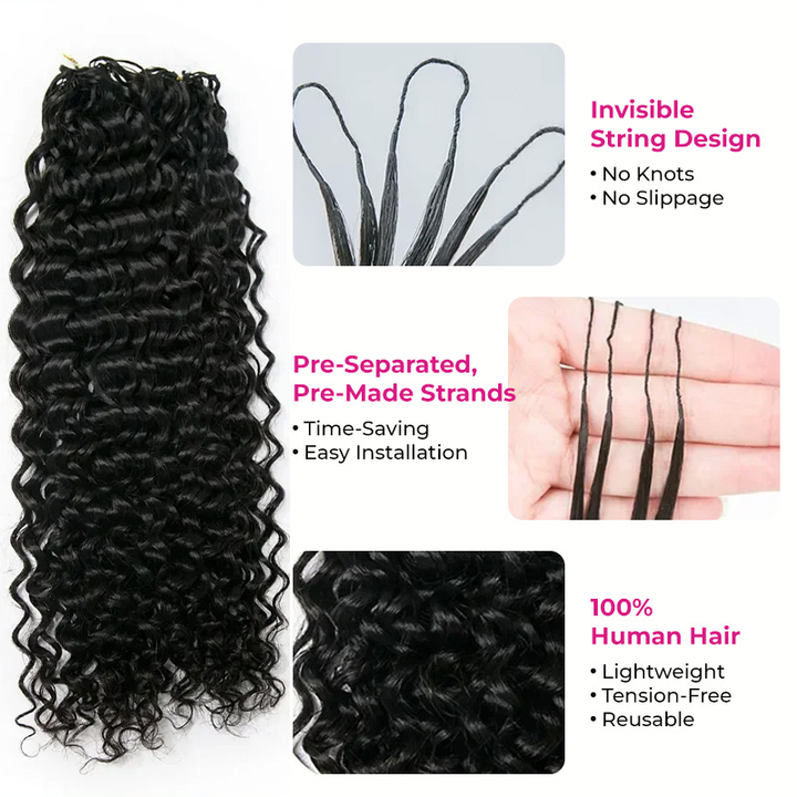 Bling Hair In New Water Wave Crochet Human Hair for Boho Braids with Miracle Knots Time-Saving Install