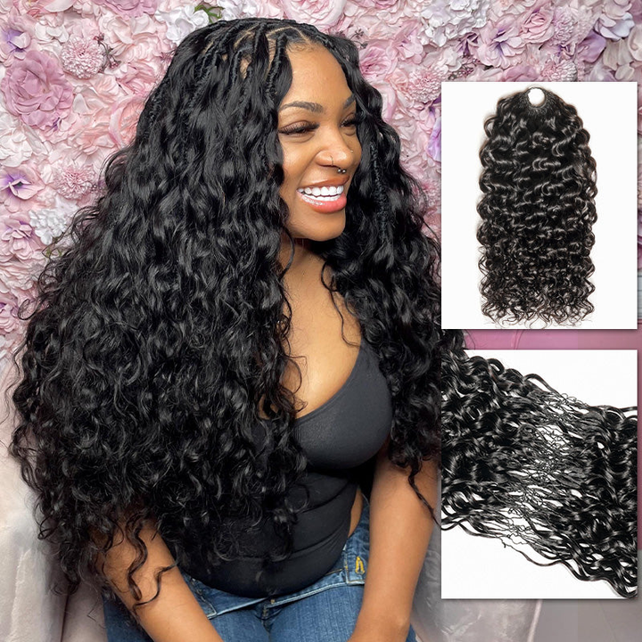 Bling Hair In New Water Wave Crochet Human Hair for Boho Braids with Miracle Knots Time-Saving Install