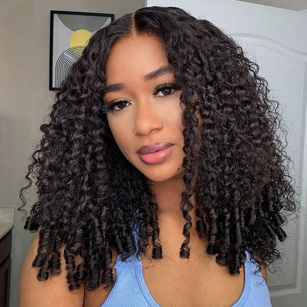 Bling Hair New In Burmese Curly Crochet Human Hair, Designed for Miracle Knots Boho Braids Plush Texture Time-Saving Wear