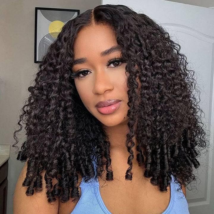 Bling Hair New In Burmese Curly Crochet Human Hair, Designed for Miracle Knots Boho Braids Plush Texture Time-Saving Wear