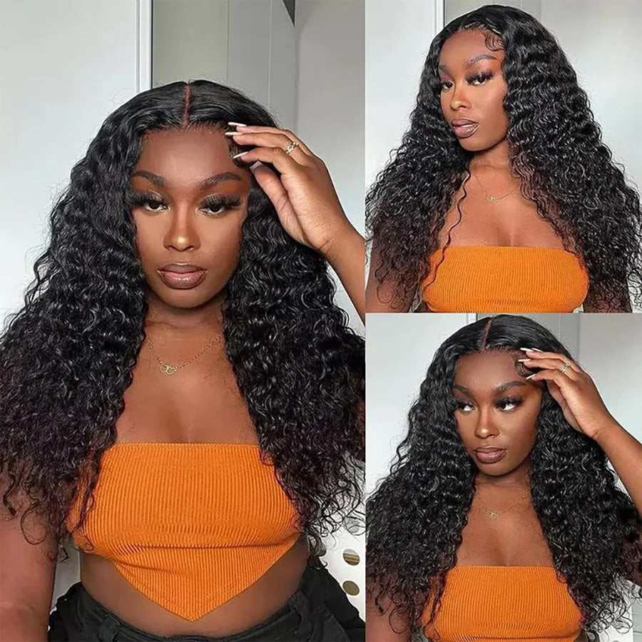 Pre-Everything Glueless 7x5 Lace Closure Human Hair Wigs Deep Wave