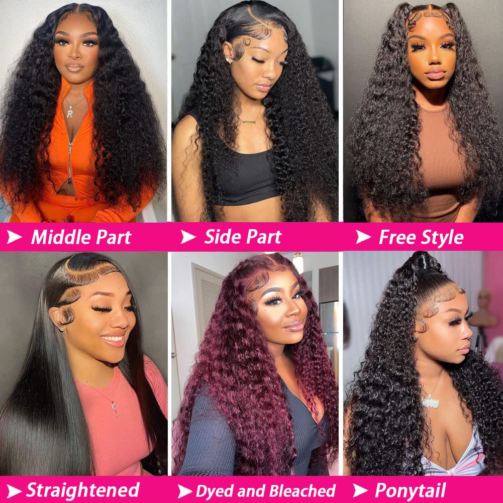 Curly Lace Front Human Hair Wigs 13x4 13x6 Lace Frontal Wig 180% Density