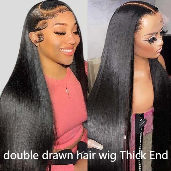 250% Density Silk Straight Super Double Drawn Hair Wig 13x4 Lace Frontal Human Hair Wigs
