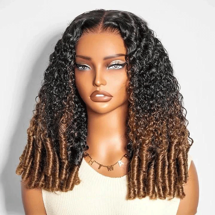 360 Burmese Curly Chestnut Brown Ombre Invisi Strap Snug Fit Transparent Lace Frontal Bleached Knots Pre Cut Lace Wig Glueless Top Human Hair Wig