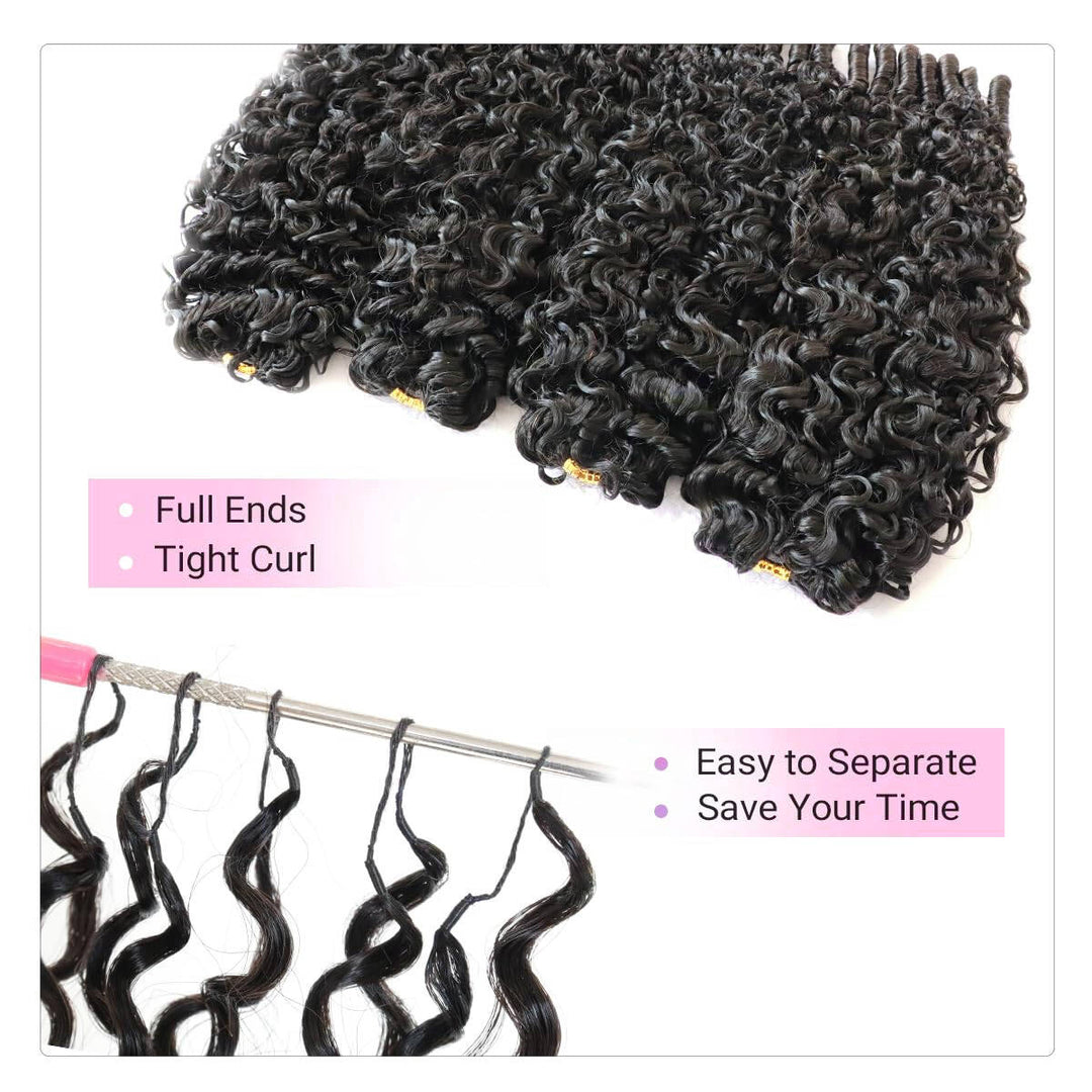 Bling Hair New In Burmese Curly Crochet Human Hair, Designed for Miracle Knots Boho Braids Plush Texture Time-Saving Wear