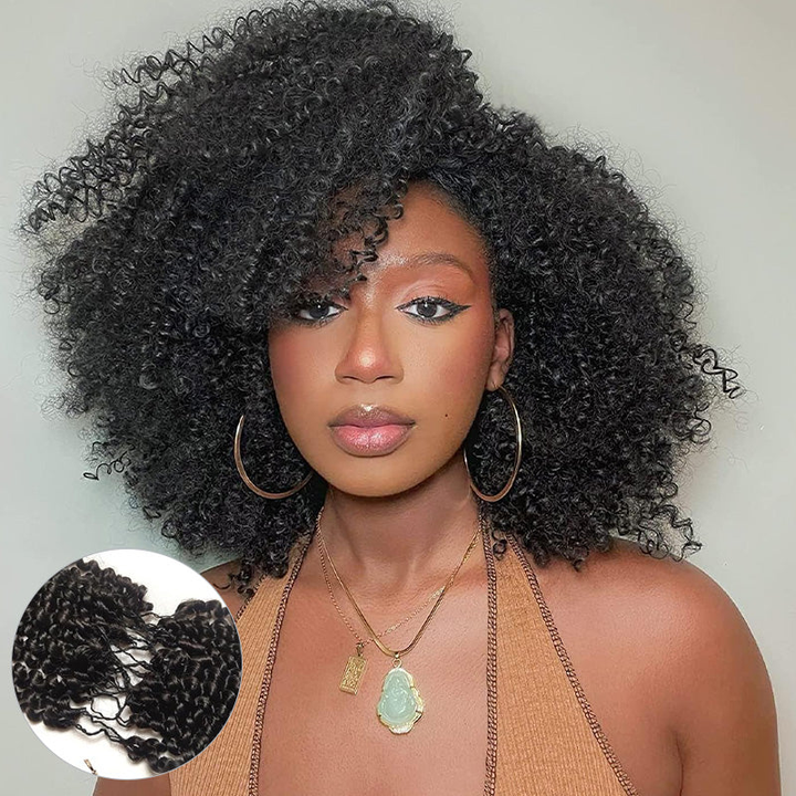 Bling Hair New In Afro Curly Crochet Human Hair for Miracle Knots, Boho Braid Ready – Time-Saving Pre-Separated Strands