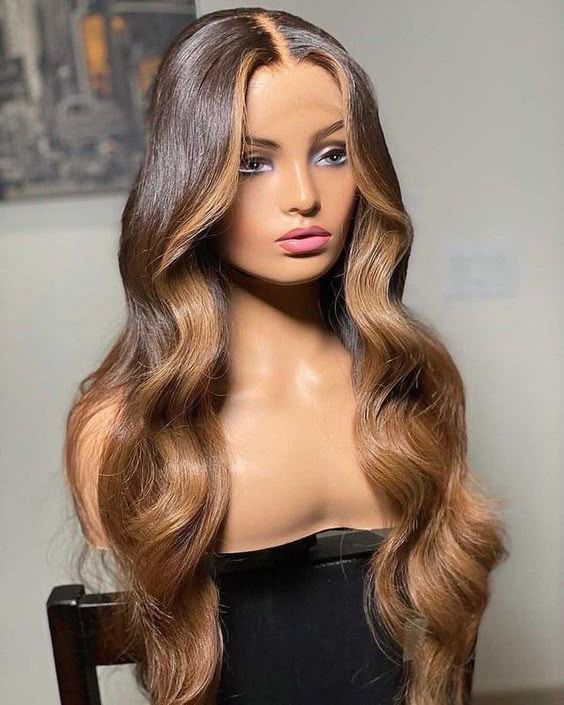 Custom Colored Wig Highlight Lace Front Human Hair Wigs 180% Density Body Wave